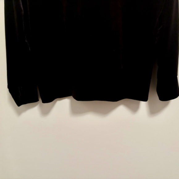 Athleta Retroplush Black Velvet Crewneck Sweatshirt Snap Button Side Slit- SP - Picture 13 of 14